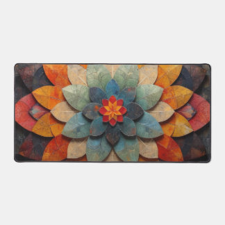 Mandala Art Textured Flower Desk Mat