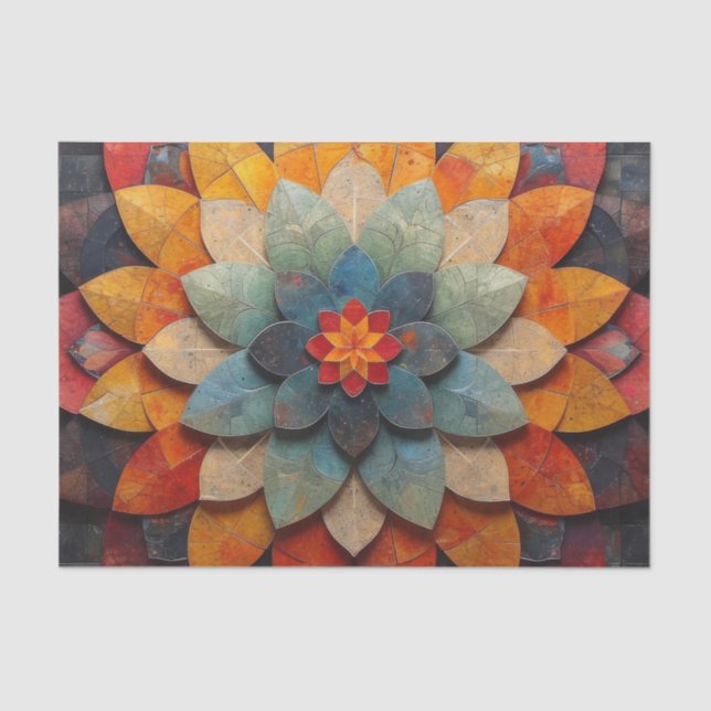 Mandala Art Textured Flower Tissue Paper (Front)