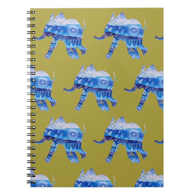 Mandala baby Elephant  Illustration Notebook (Front)