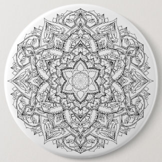 Mandala Badge 6 Inch Round Button