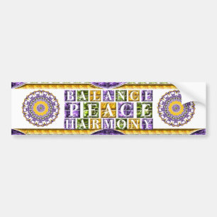 Mandala Balance, Peace, Harmony Bumpersticker Bumper Sticker