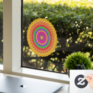 Mandala Ball yellow crochet style - Window Cling