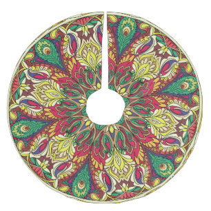 Mandala Bandana: Vintage Seamless Design. Brushed Polyester Tree Skirt