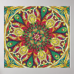 Mandala Bandana: Vintage Seamless Design. Poster