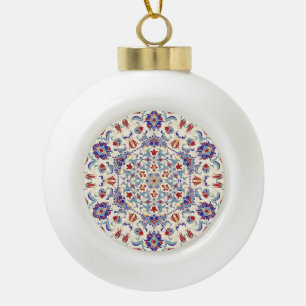 Mandala Beauty: Colourful Cultural Mosaic Ceramic Ball Christmas Ornament