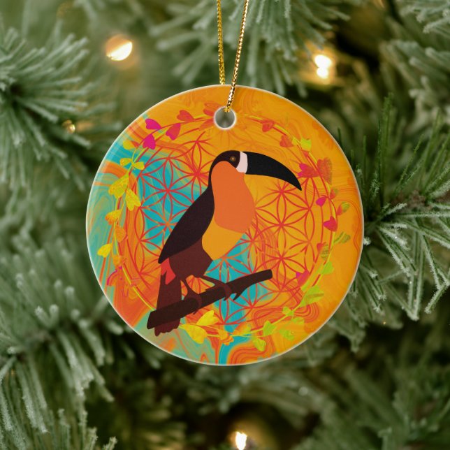 Mandala bird ceramic ornament (Tree)