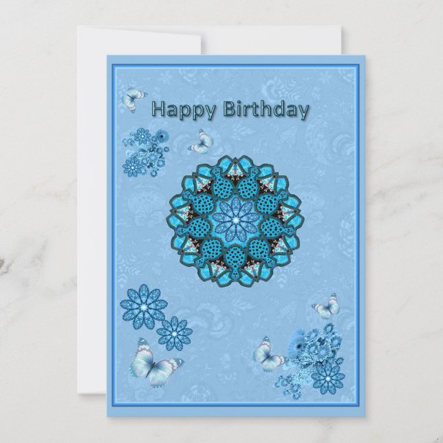 Mandala Birthday Flat Card (Front)