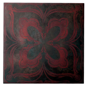 mandala black romantic elegant ceramic tile
