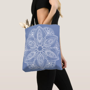 Mandala blanc exotique sur Sac fourre-tout Arrière