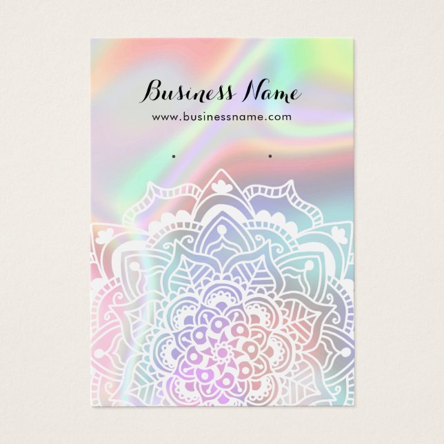 Mandala blanc sur les cartes d'oreille à affichage (Devant)