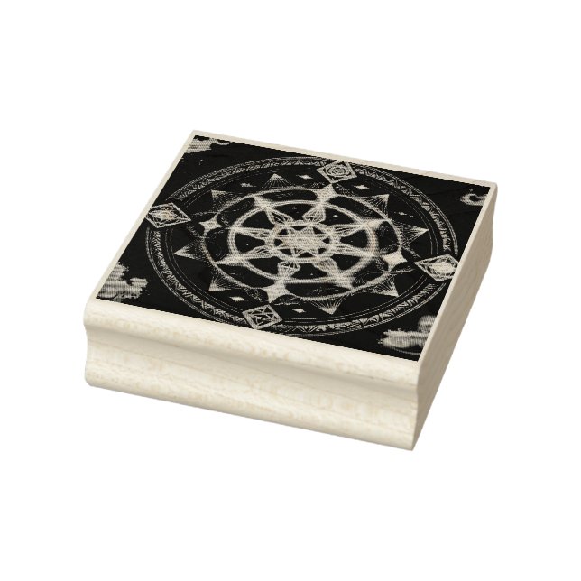 Mandala blends sacred geometry &mystical energy rubber stamp (Stamp)