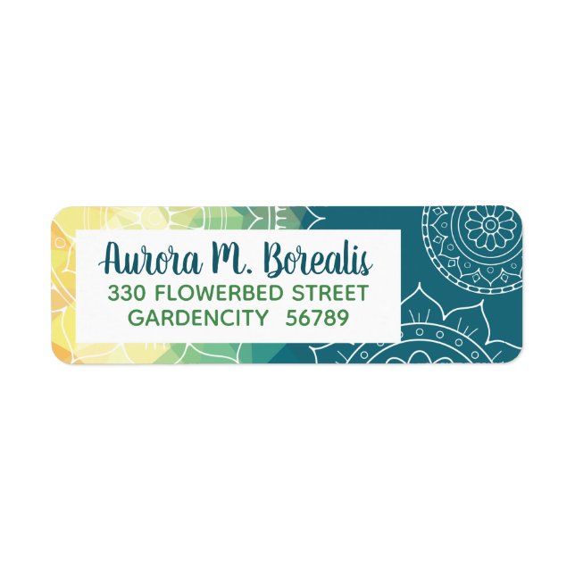 Mandala blue green yellow boho (Front)