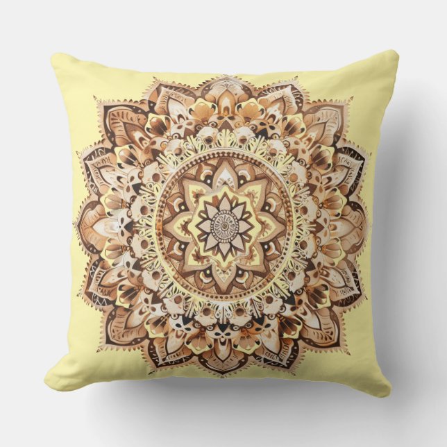 🕉️ Mandala Bohème Chic Throw Pillow (Front)