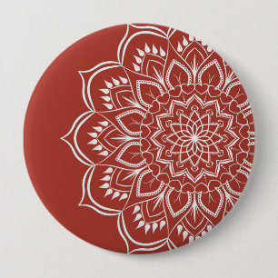 Mandala boho bohemian 4 inch round button