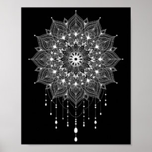 Mandala Boho Lotus Zen Art Buddha Botanical Succul Poster