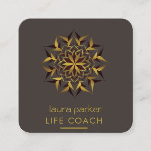 Mandala Boho Tribal Art Yoga Massage Therapy Square Business Card