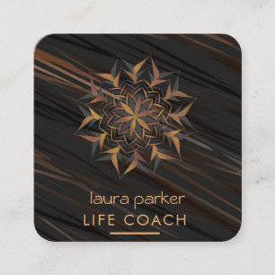 Mandala Boho Tribal Art Yoga Massage Therapy Square Business Card