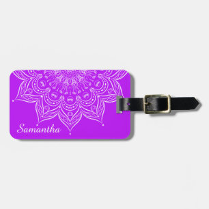 Mandala Bright Purple Luggage Tag