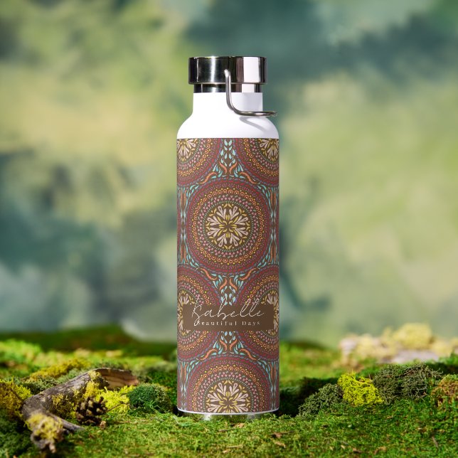 Mandala Brown Water Bottle (Outdoor)