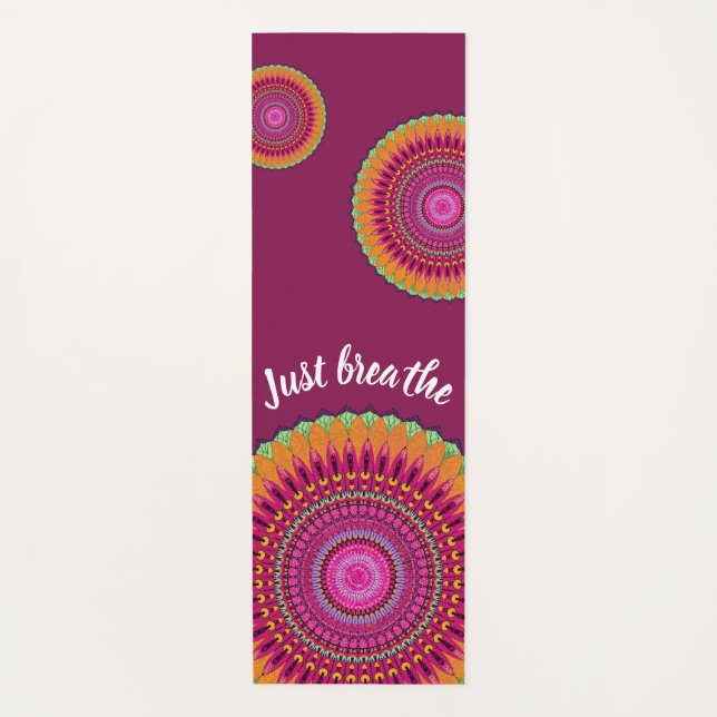 Mandala Burgundy custom Yoga Mat (Front)