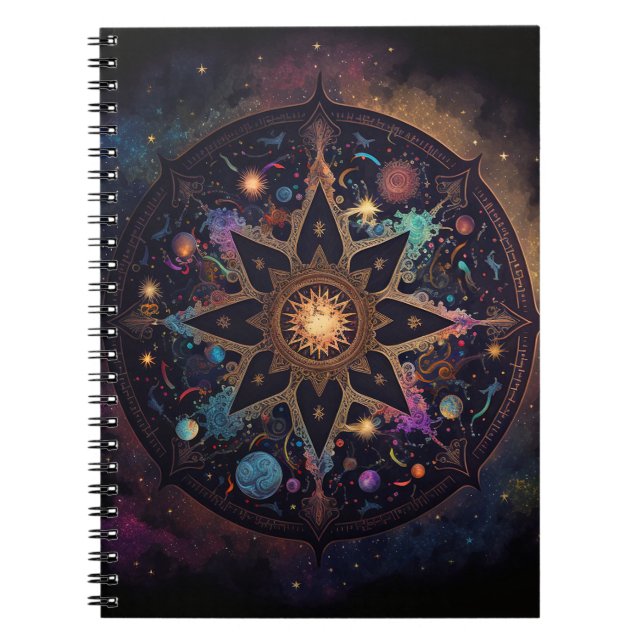 Mandala Carnet d'art visionnaire cosmique (Devant)