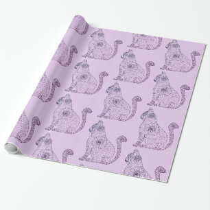 Mandala Cat Glossy Wrapping Paper, 30 in x 6 Wrapping Paper