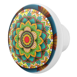 Mandala Ceramic Knob