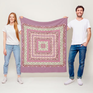 Mandala circle round ornamental pastel purple colo fleece blanket