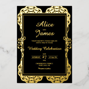 Mandala Classic Black Gold Foil Indian Wedding