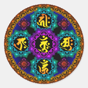 mandala classic round sticker