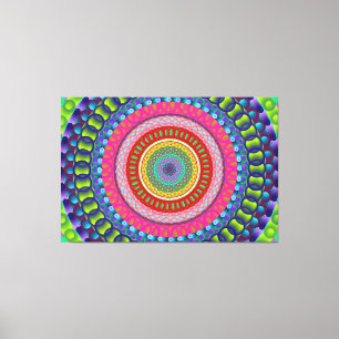 Mandala Coloré toile étirée Impression