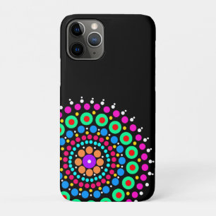 Mandala colorful black bg iPhone 11 pro case