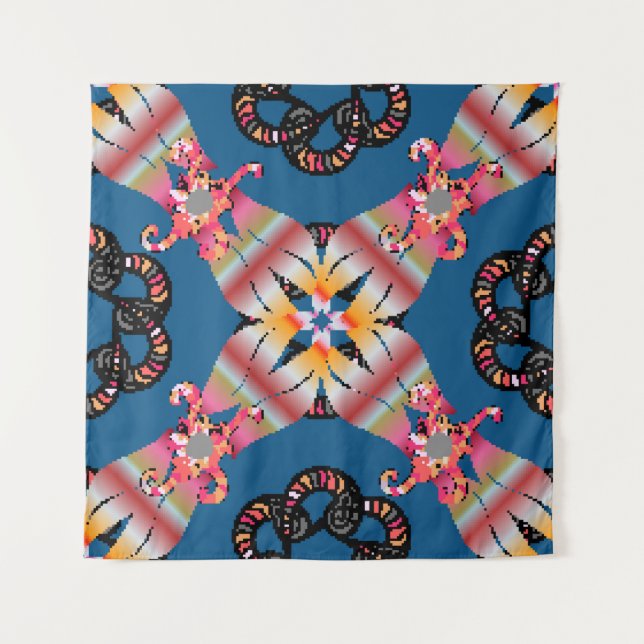 Mandala coloured on a yellow background. Invitatio Tapestry (Front)