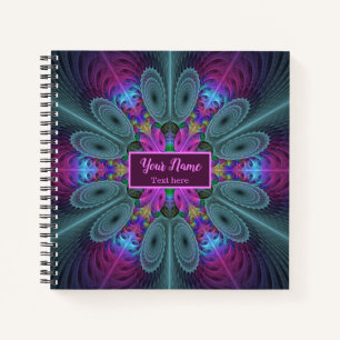 Mandala Colourful Fractal Art Kaleidoscope Own Nam Notebook