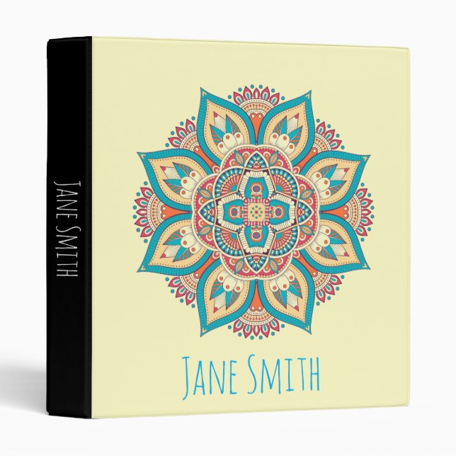 Mandala colourful Moroccan ethnic pattern Binder (Front/Spine)