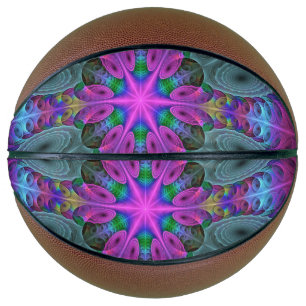 Mandala Colourful Striking Fractal Art Kaleidoscop Basketball
