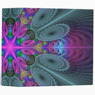 Mandala Colourful Striking Fractal Art Kaleidoscop Binder