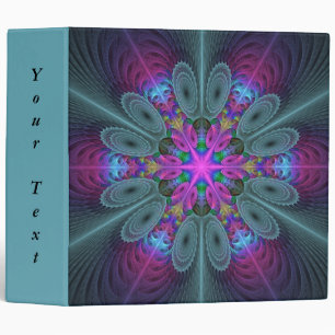 Mandala Colourful Striking Fractal Art Kaleidoscop Binder