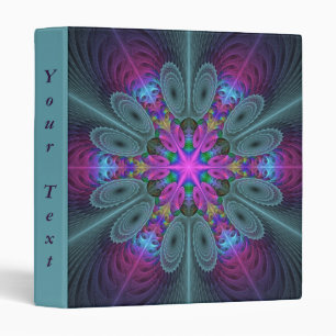 Mandala Colourful Striking Fractal Art Kaleidoscop Binder