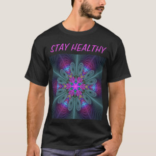 Mandala Colourful Striking Fractal Art Kaleidoscop T-Shirt