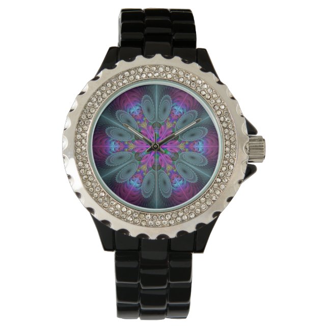 Mandala Colourful Striking Fractal Art Kaleidoscop Watch (Front)