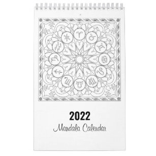 Mandala Colouring Pages Calendar in Black and Whit
