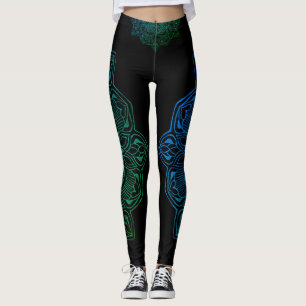 Mandala Cool Fire Print Leggings
