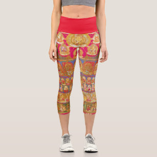 Mandala Cosmic Diagram for Meditation Capri Leggings