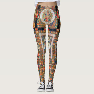 Mandala Cosmic Diagram for Meditation Leggings