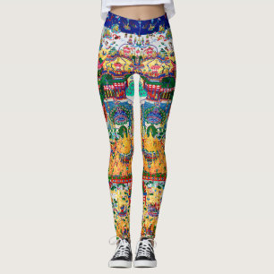 Mandala Cosmic Diagram for Meditation Leggings