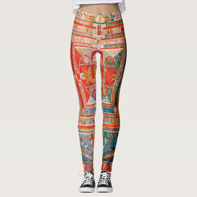 Mandala Cosmic Diagram for Meditation Leggings (Front)