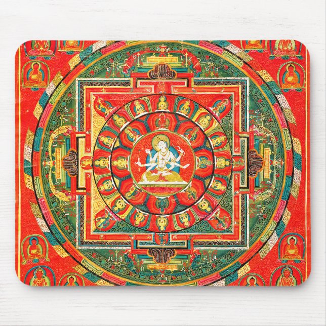 Mandala Cosmic Diagram for Meditation Mouse Pad (Front)