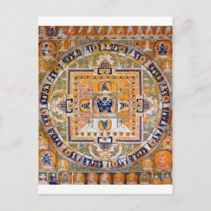 Mandala Cosmic Diagram for Meditation Postcard