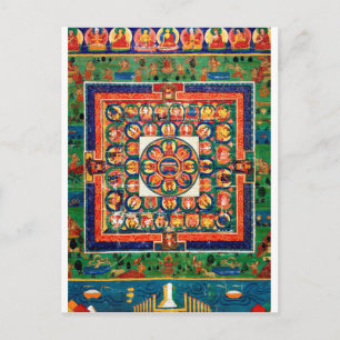 Mandala Cosmic Diagram for Meditation Postcard